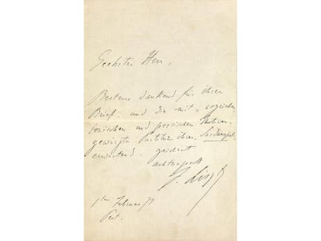 Brief von Franz Liszt